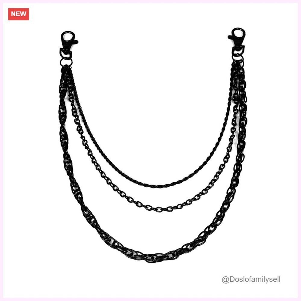 Zinc Alloy Chain Belt with Lobster Clasps for Wallet or Pants